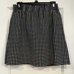 J. Crew black polka dot jacquard city paper bag skirt